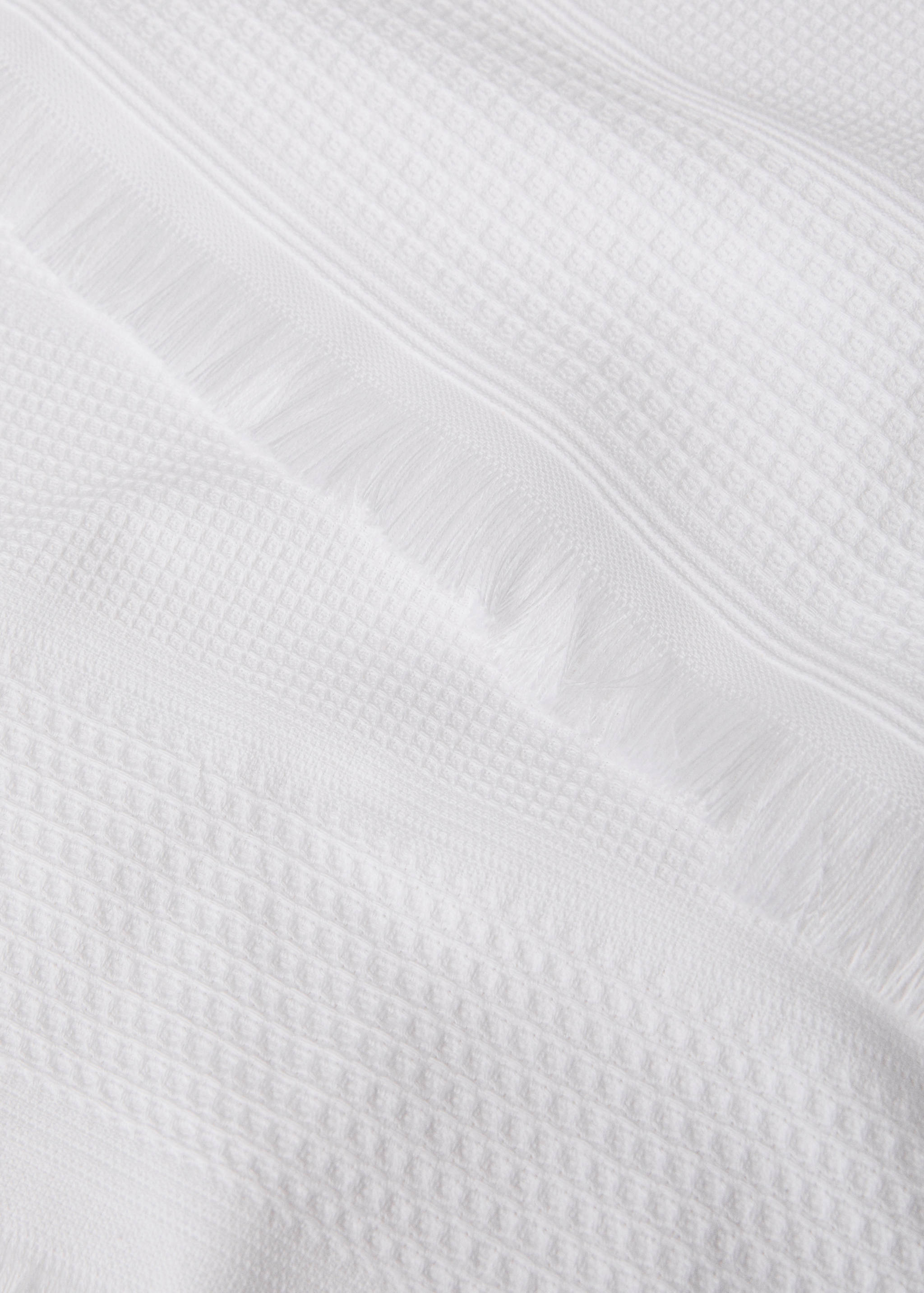 Textured cotton kitchen towel with fringes - Details of the article 2