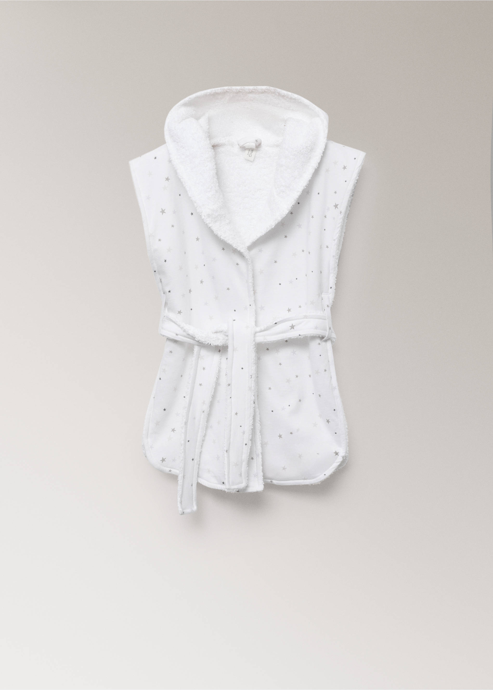 Kinderbademantel aus Baumwolle mit Sternenprint - Artikel ohne Model, Weiß. Ref: 87073306-00.