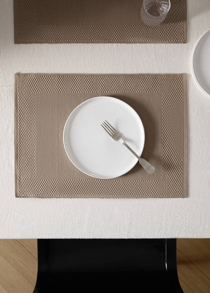 MANGO HOME - Sets de table coton structure géométrique sable - 35x50cm