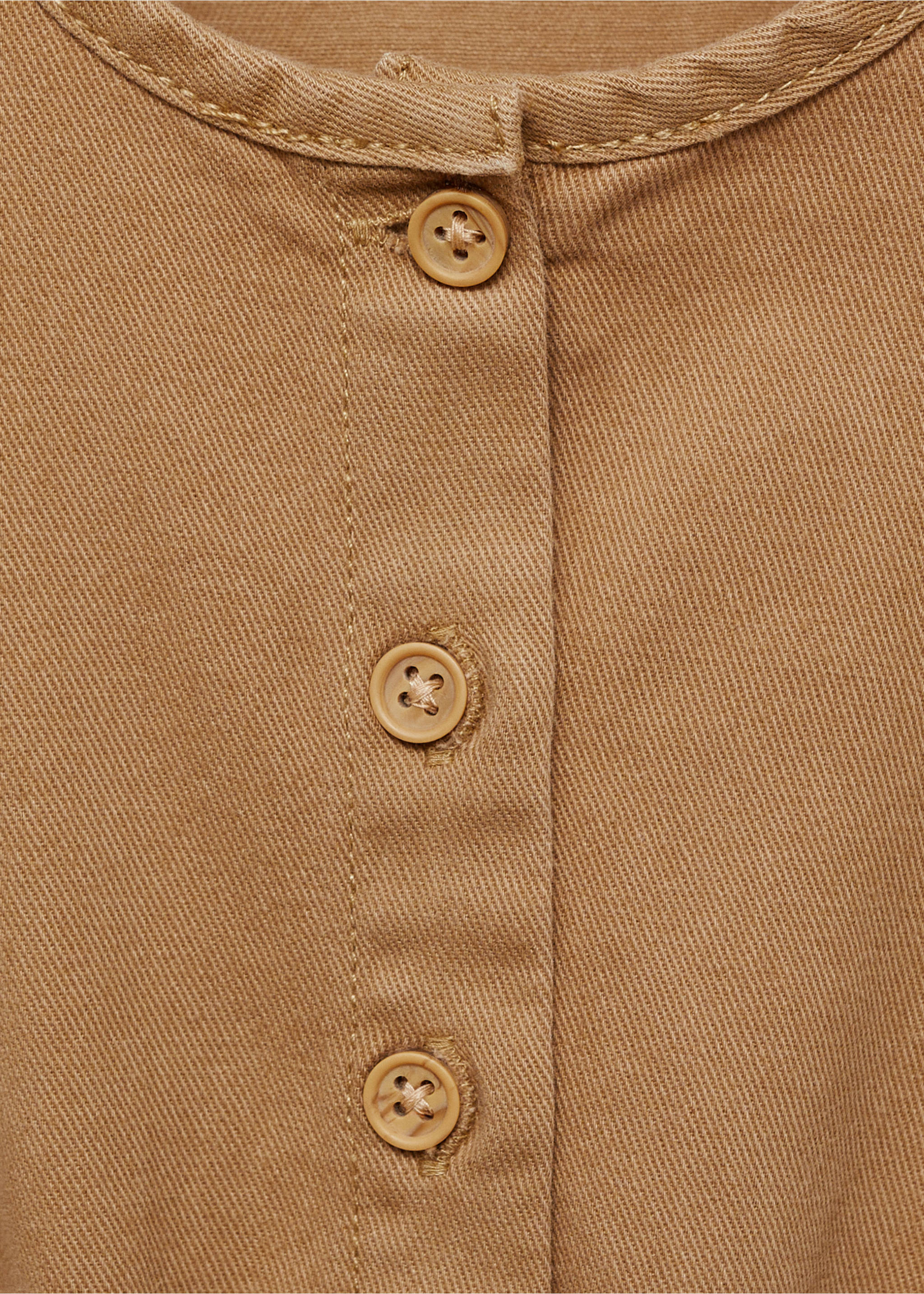 Buttoned long jumpsuit - Details of the article 8, Medium Brown. Ref: 87073635-00.