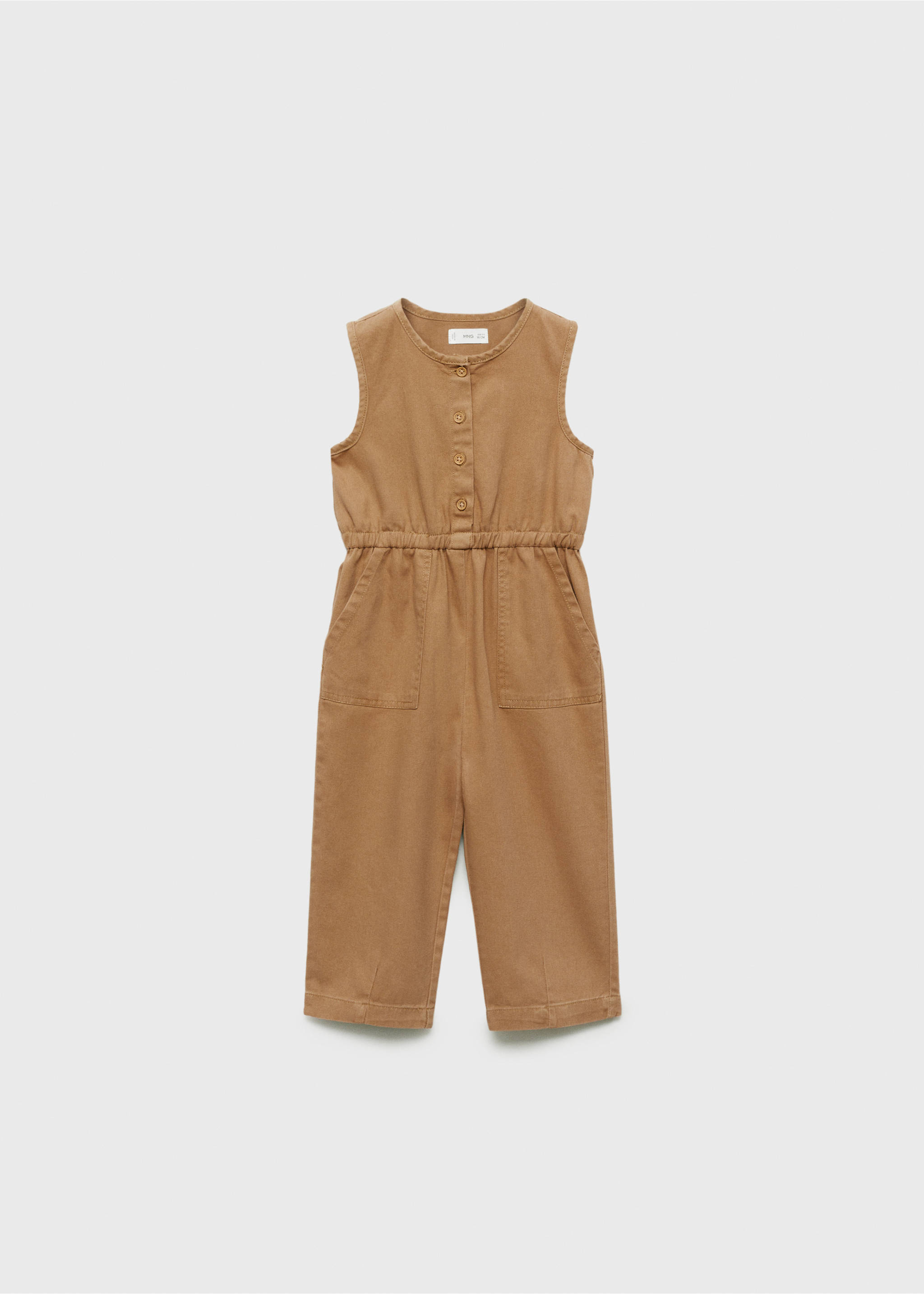 Buttoned long jumpsuit - Article without model, Medium Brown. Ref: 87073635-00.