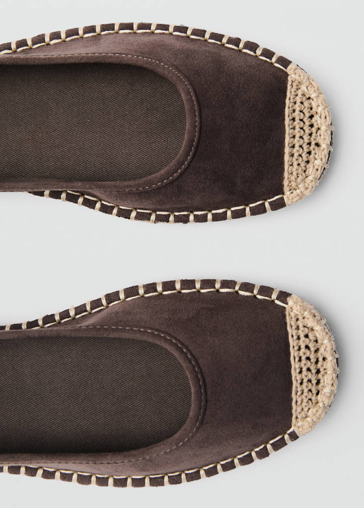 Lace-up cotton espadrilles — Charcoal
