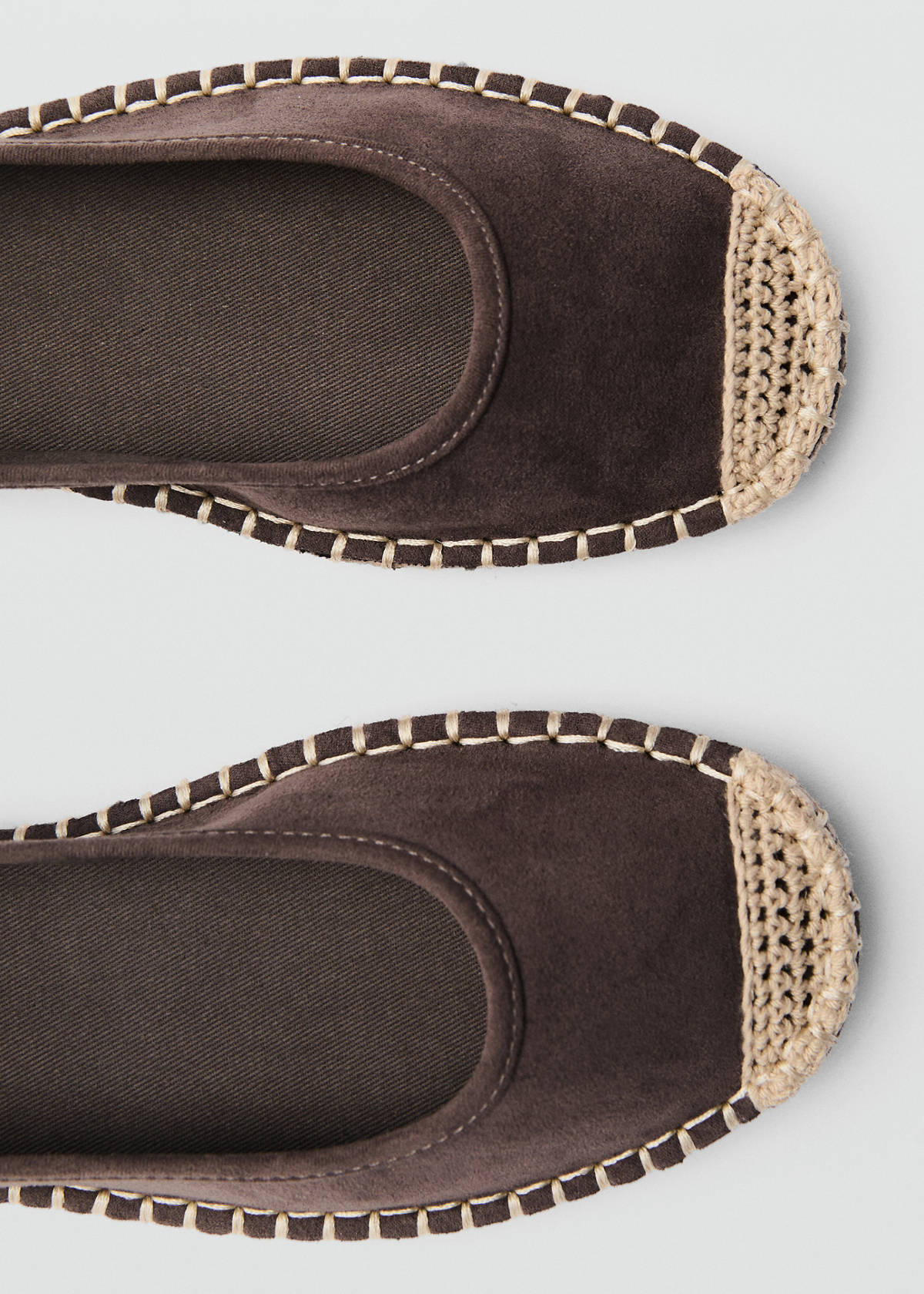 Lace-up cotton espadrilles — Charcoal