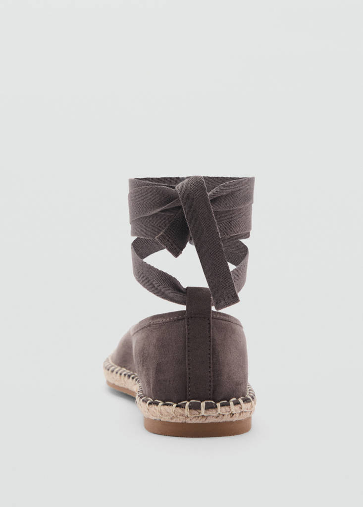 Lace-up cotton espadrilles — Charcoal