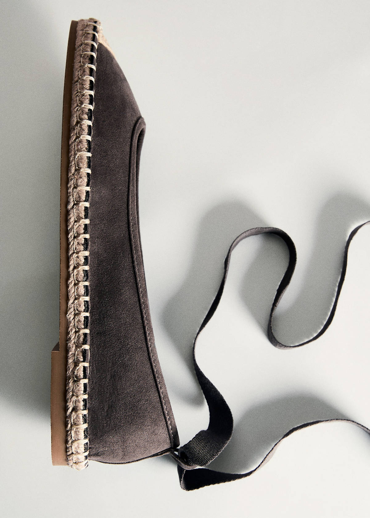 Lace-up cotton espadrilles — Charcoal