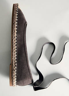 Lace-up cotton espadrilles — Charcoal 2