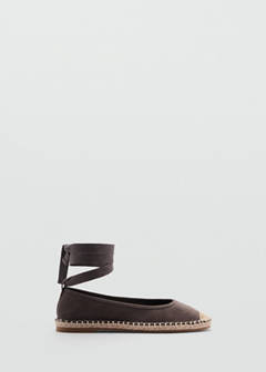 Lace-up cotton espadrilles — Charcoal 1
