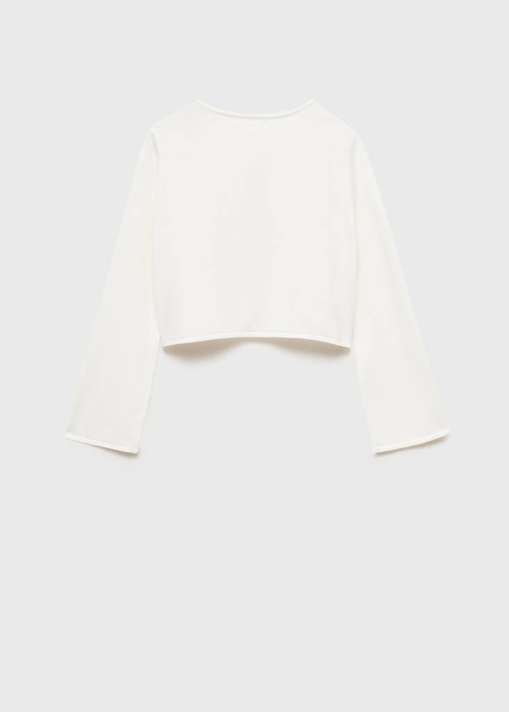 Fine-knit cotton cardigan — Off White