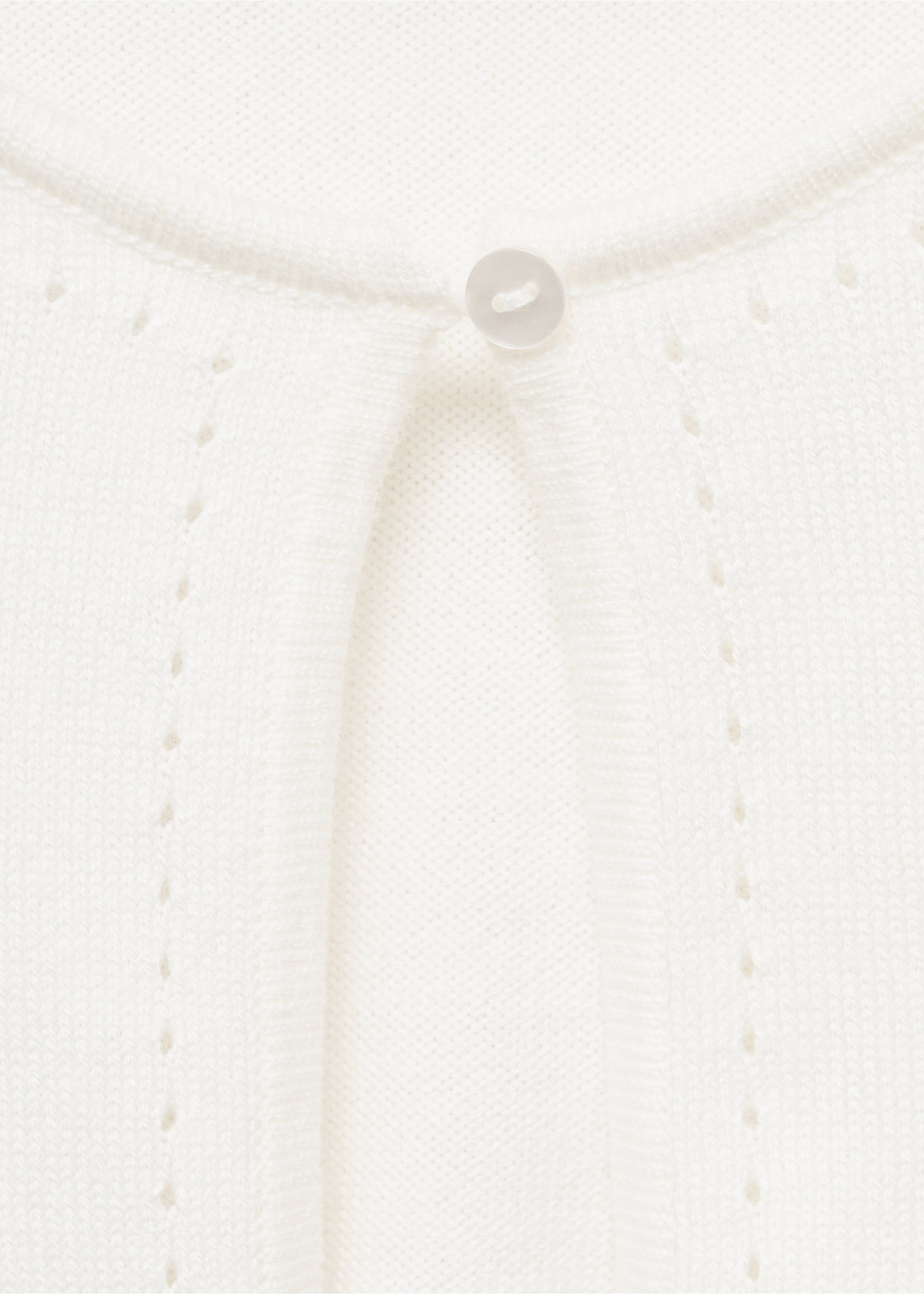 Cardigan punto fino algodón - Detalle del artículo 8, Blanco roto. Ref: 87073647-00.