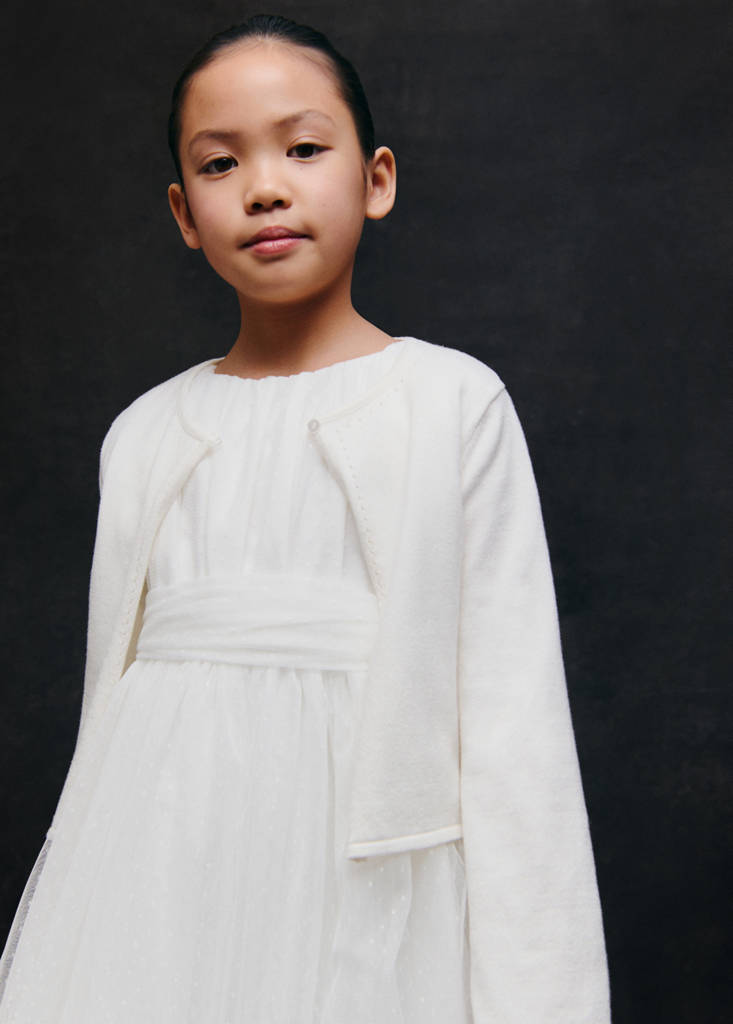 Fine-knit cotton cardigan — Off White
