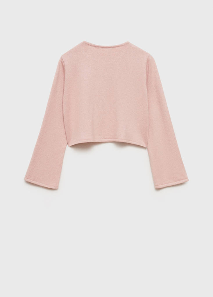 Fine-knit cotton cardigan — Pale Pink
