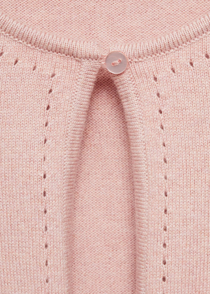 Fine-knit cotton cardigan — Pale Pink