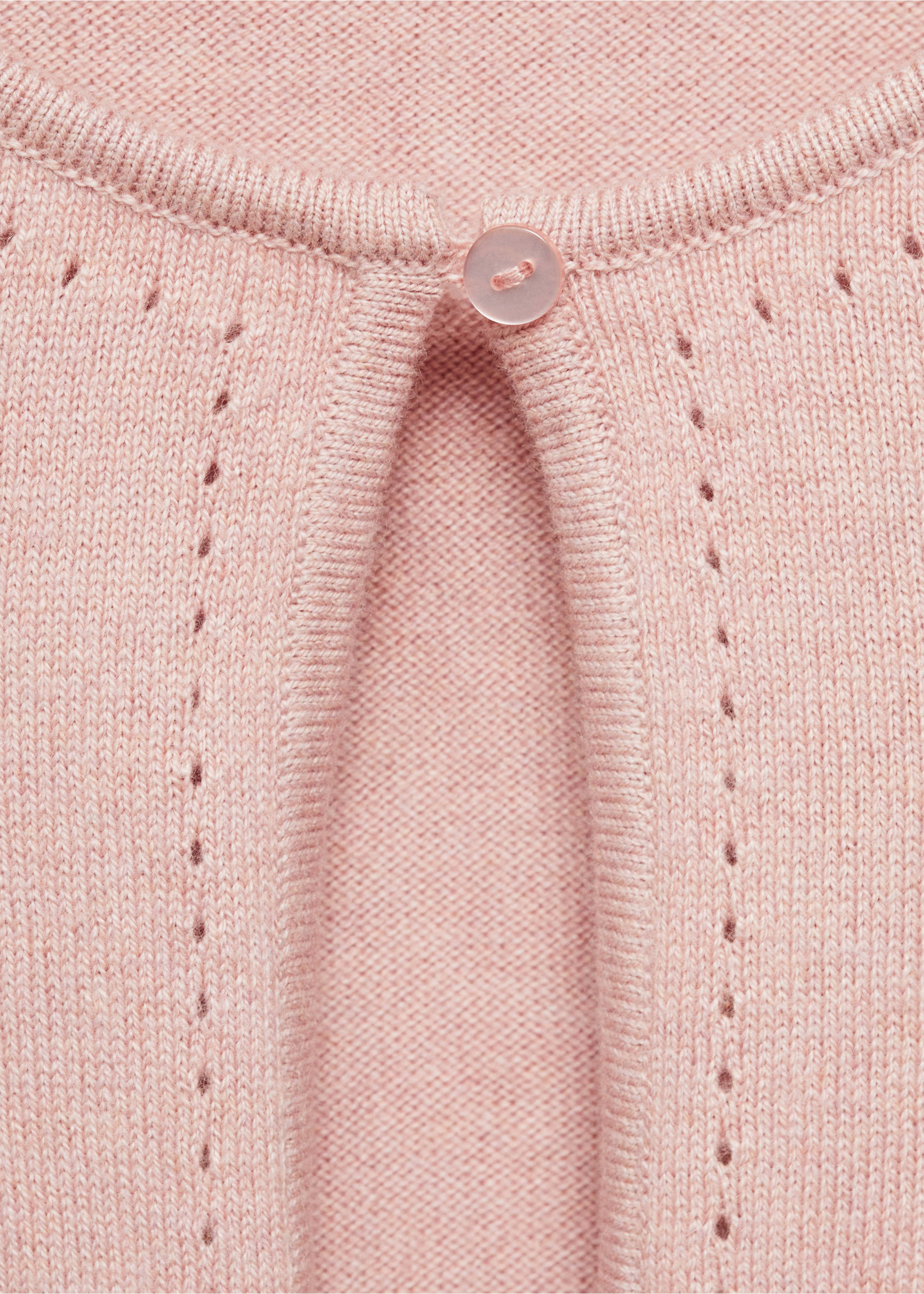 Cardigan punto fino algodón - Detalle del artículo 8, Rosa palo. Ref: 87073647-00.