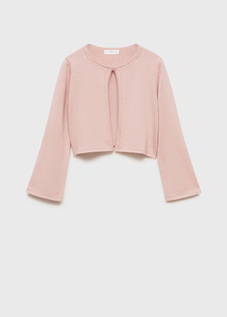 Fine-knit cotton cardigan — Pale Pink