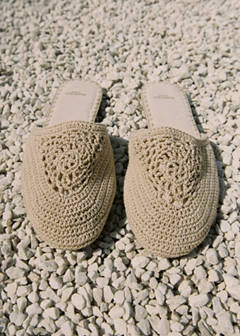 Cotton braided slippers — Sand 5