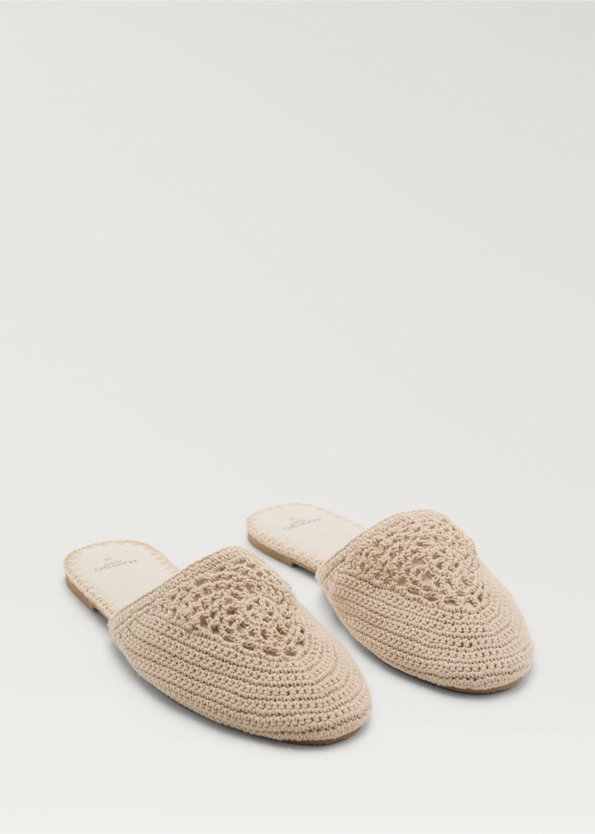 Cotton braided slippers - Medium plane, Sand. Ref: 87073656-00.