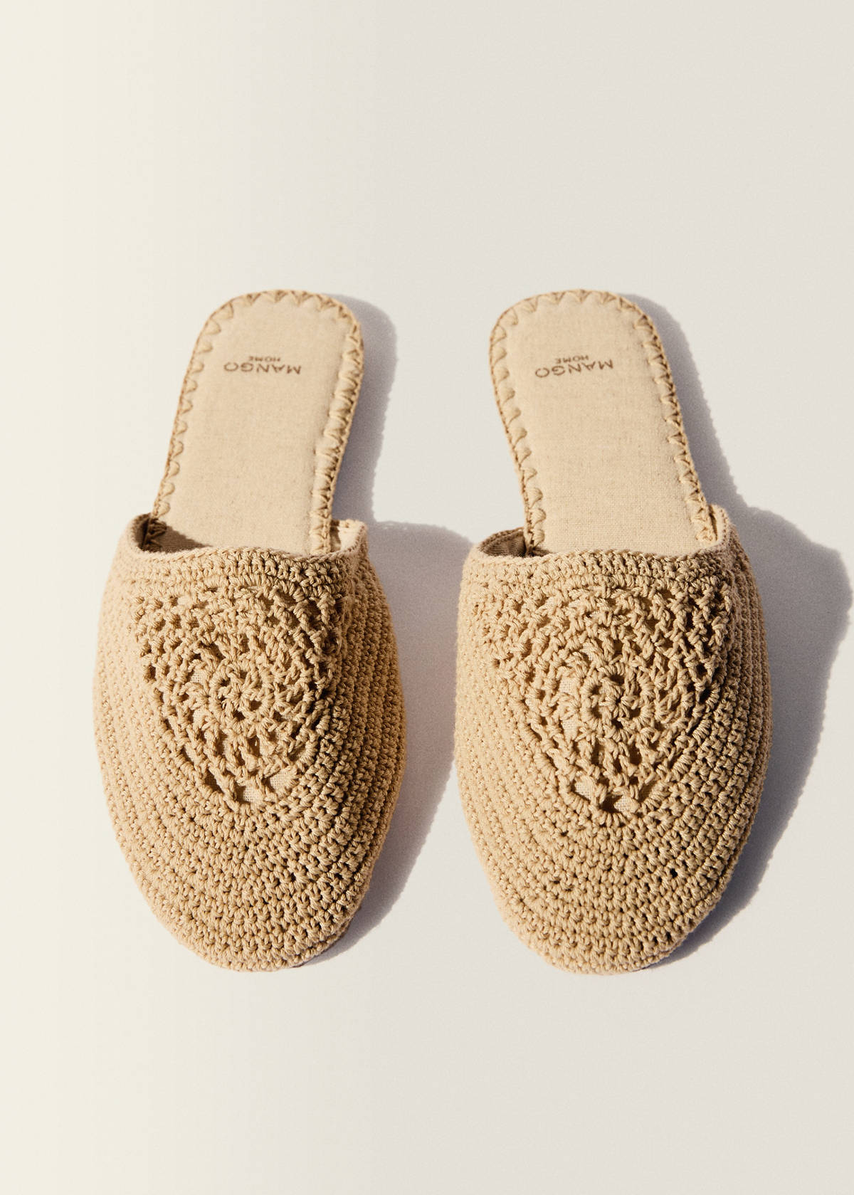 Cotton braided slippers — Sand
