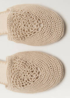 Cotton braided slippers — Sand 9