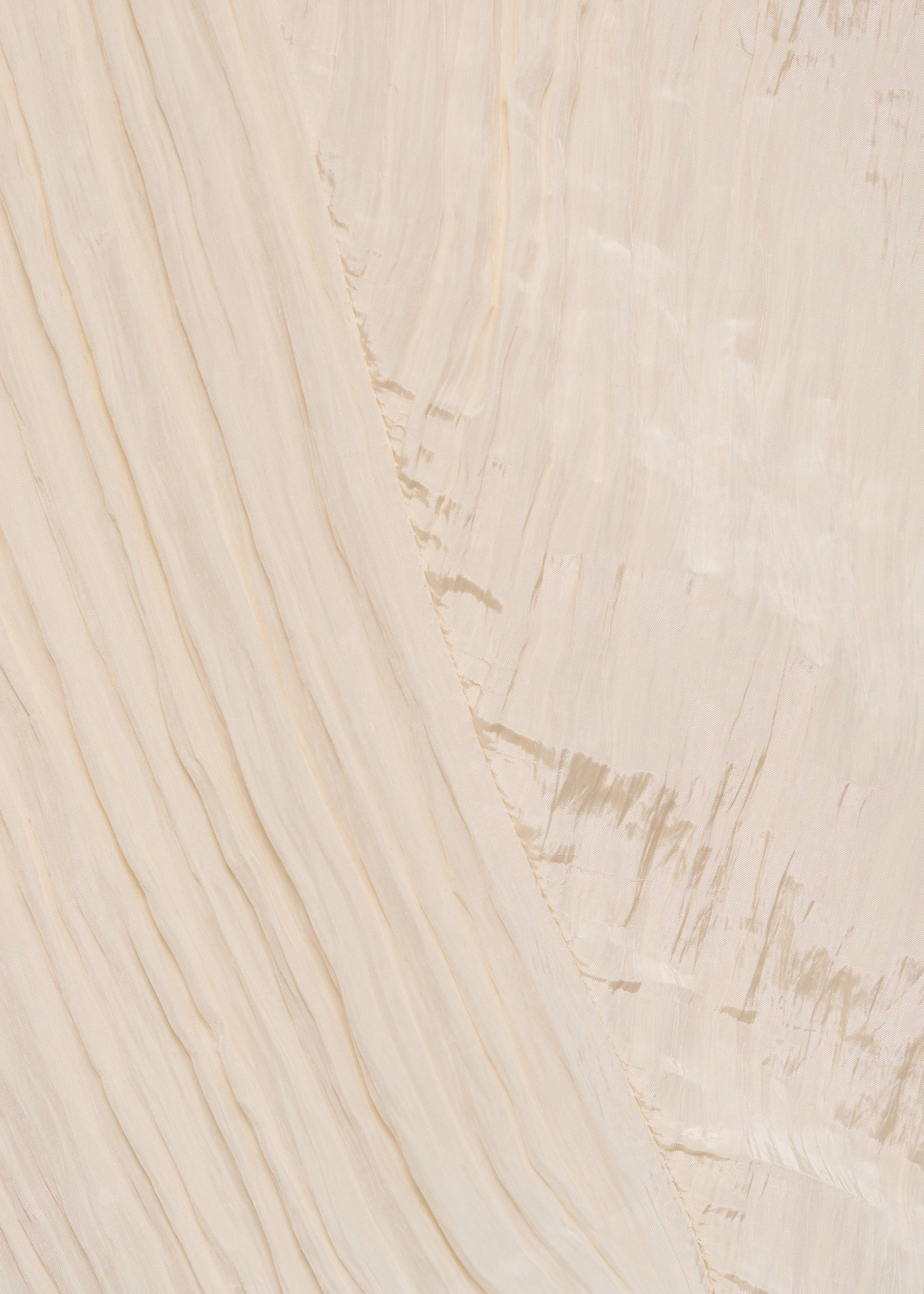 Top cu guler în V și aspect șifonat - Detaliu al articolului 0