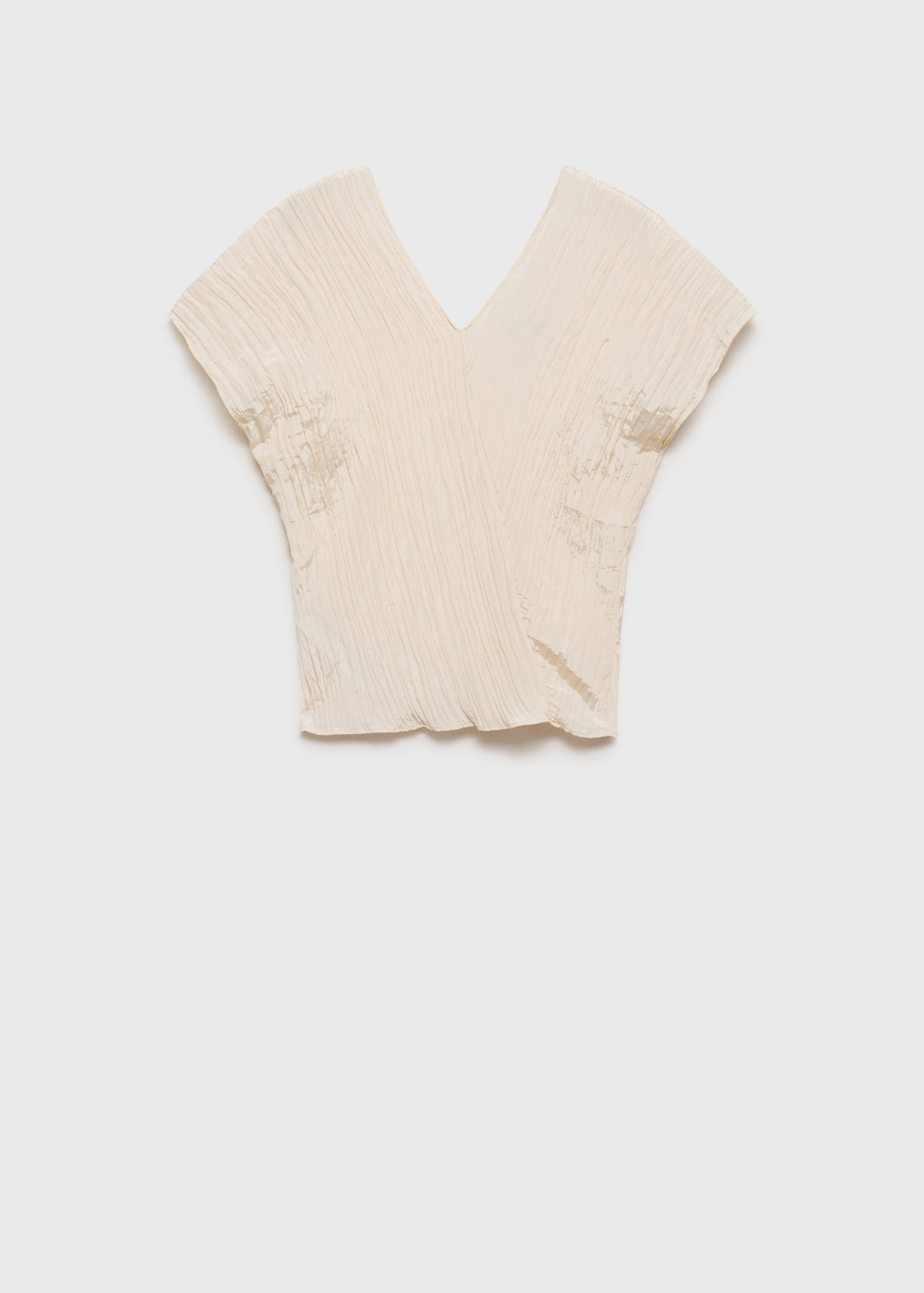 Wrinkled effect V-neck top - Article without model