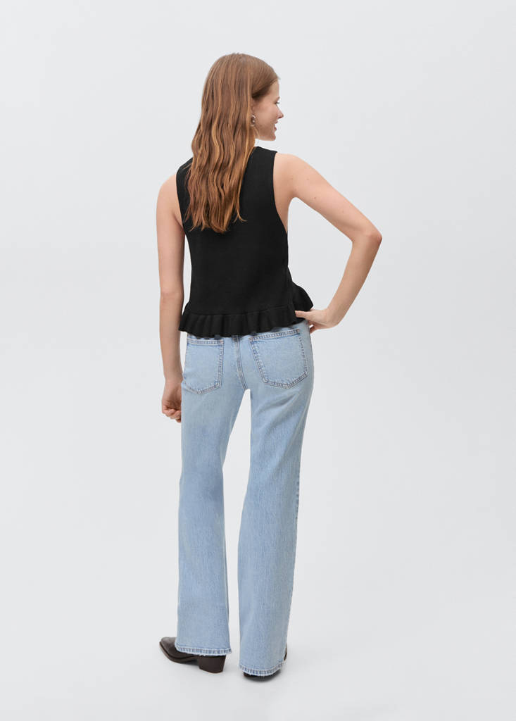 Flared jeans with decorative rips — Light Blue