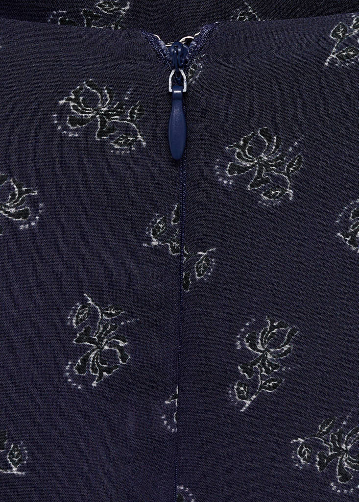 Printed long skirt — Dark Navy