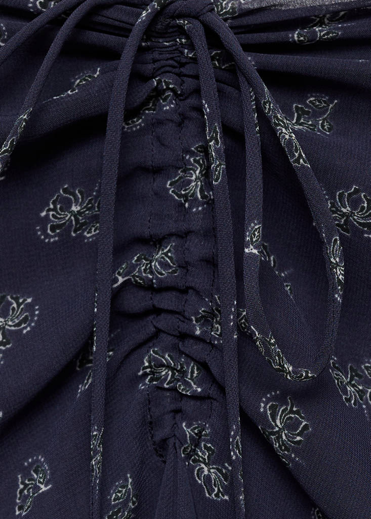 Printed long skirt — Dark Navy
