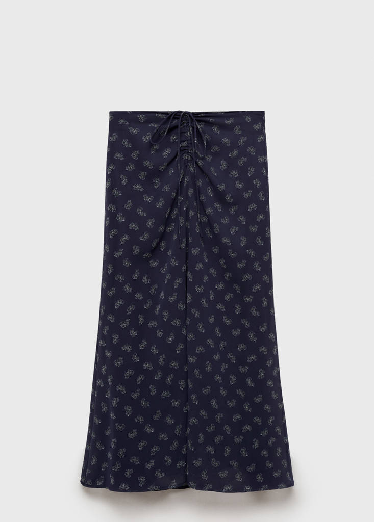 Printed long skirt — Dark Navy