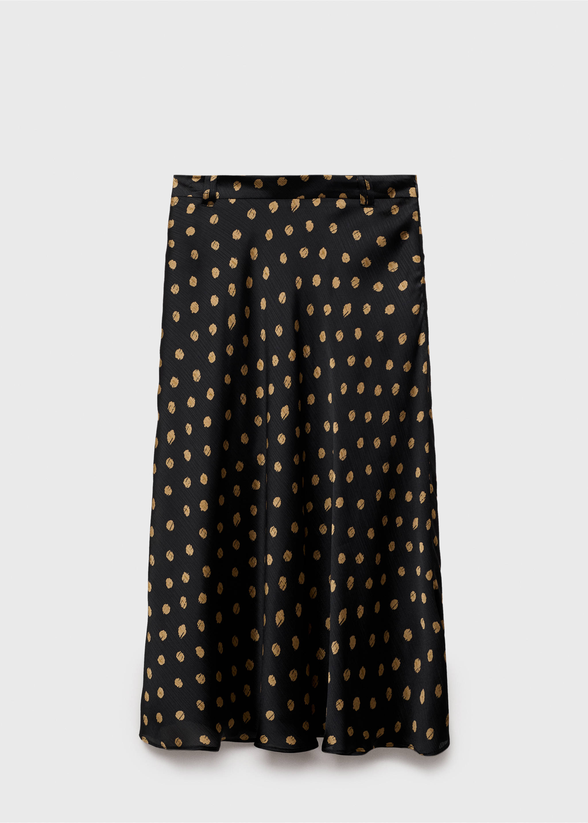 Polka-dot midi skirt - Article without model, Black. Ref: 87074069-00.