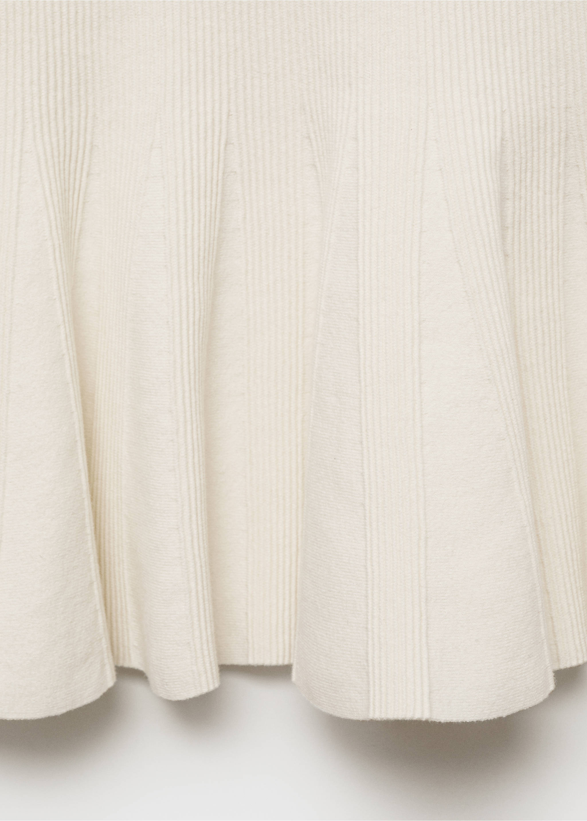 Short knitted dress with pleats - Details of the article 0, Ecru. Ref: 87074071-00.