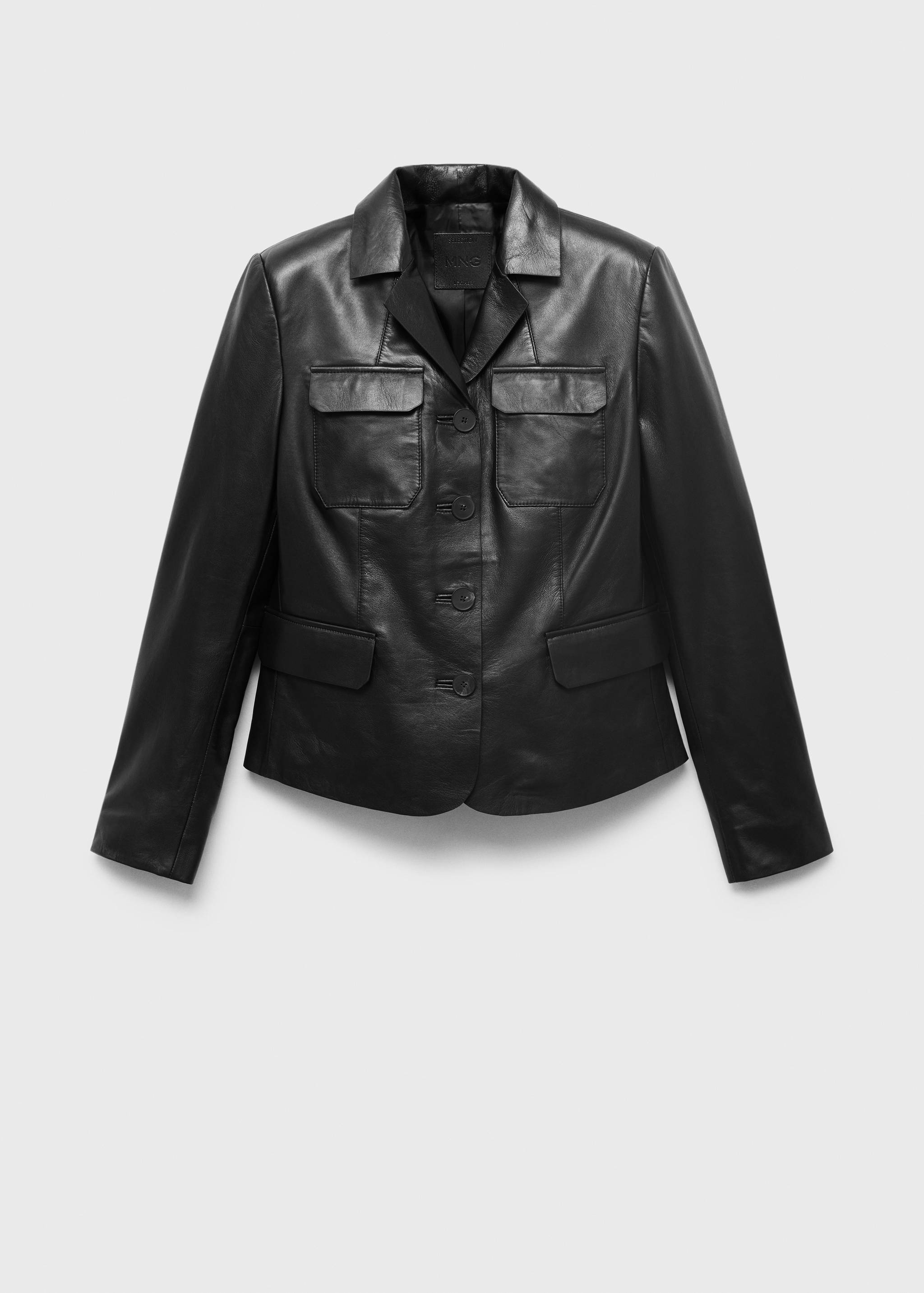 Leather jacket with flap pockets - Article without model