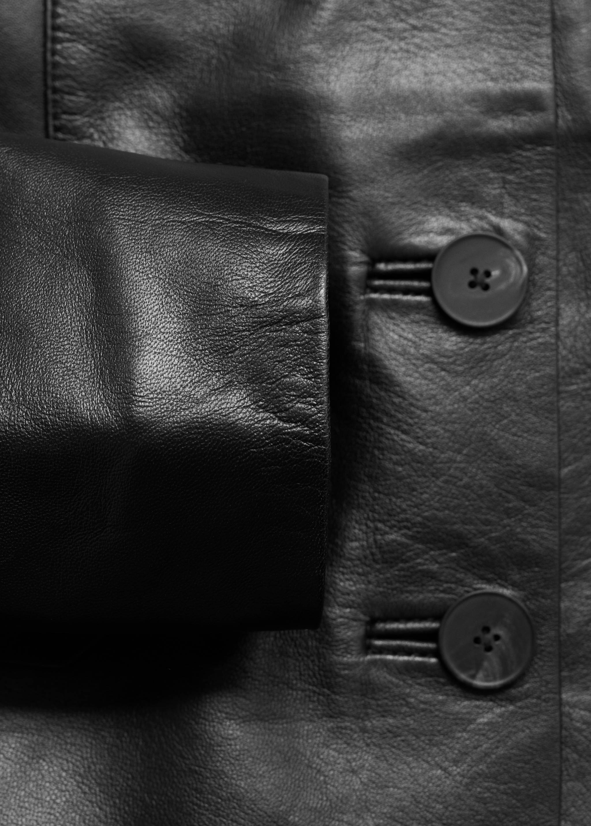 Leather jacket with flap pockets - Details of the article 0