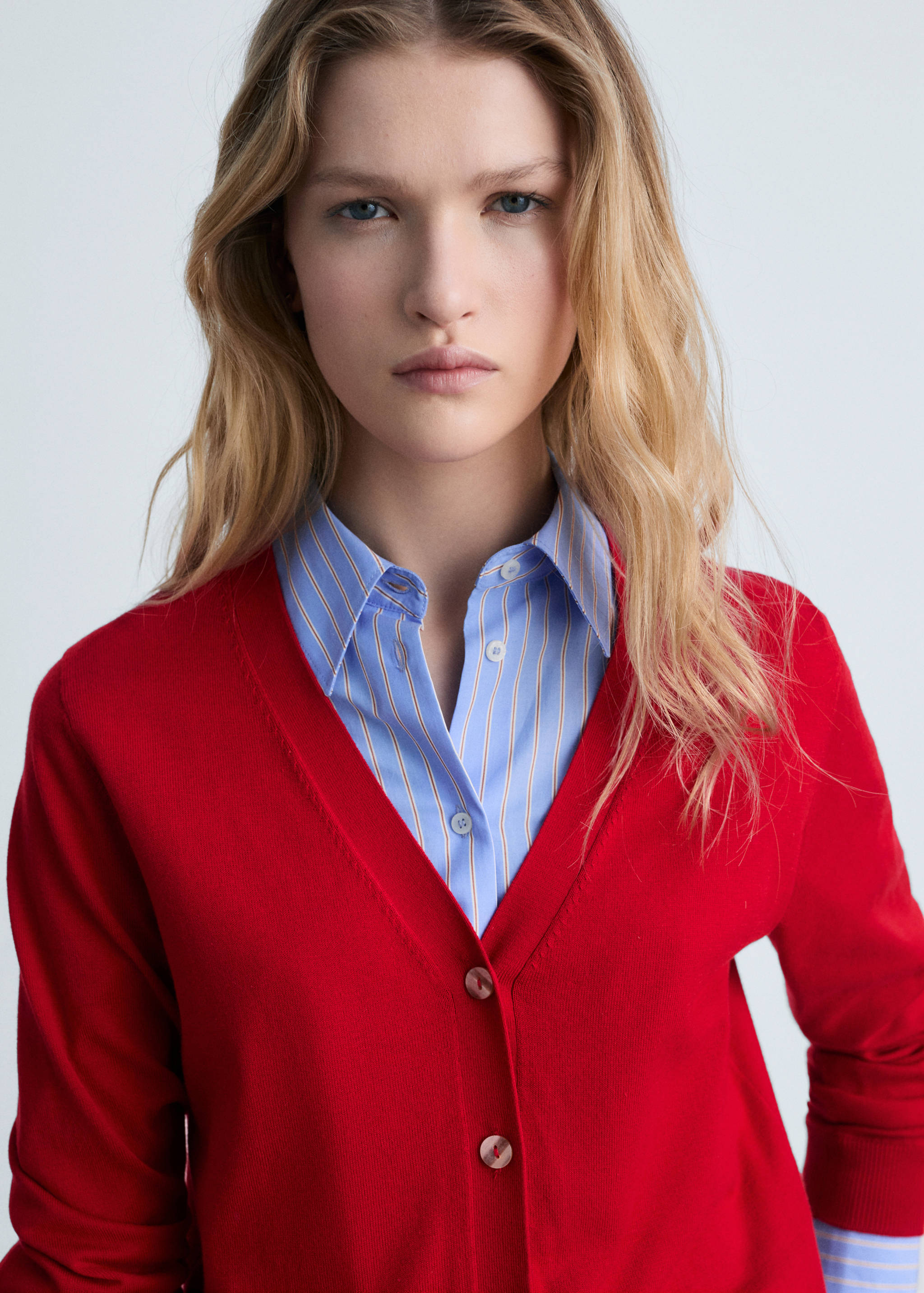 Mulberry silk-blend ribbed cardigan - Details of the article 1