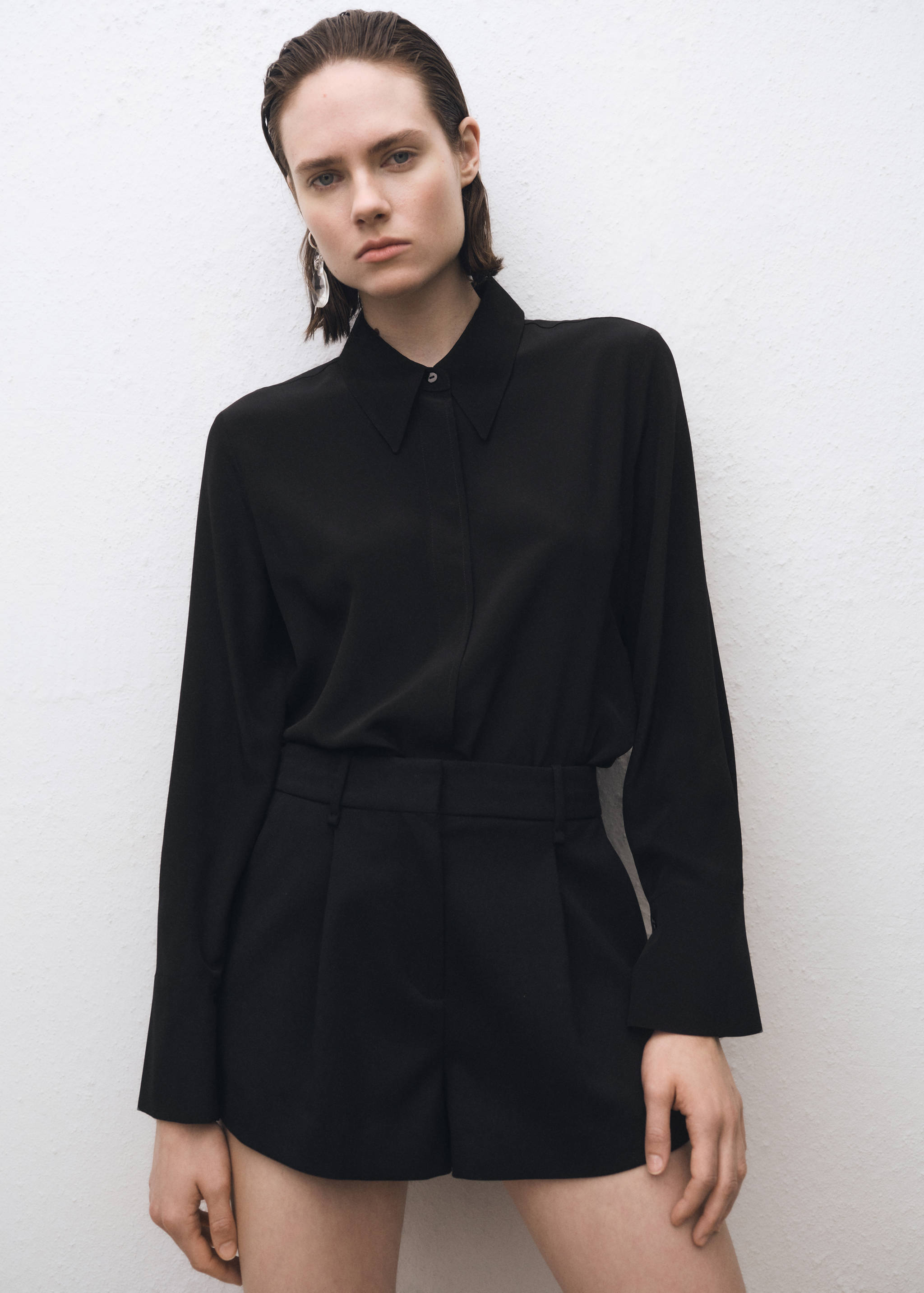 Satin silk shirt - Medium plane