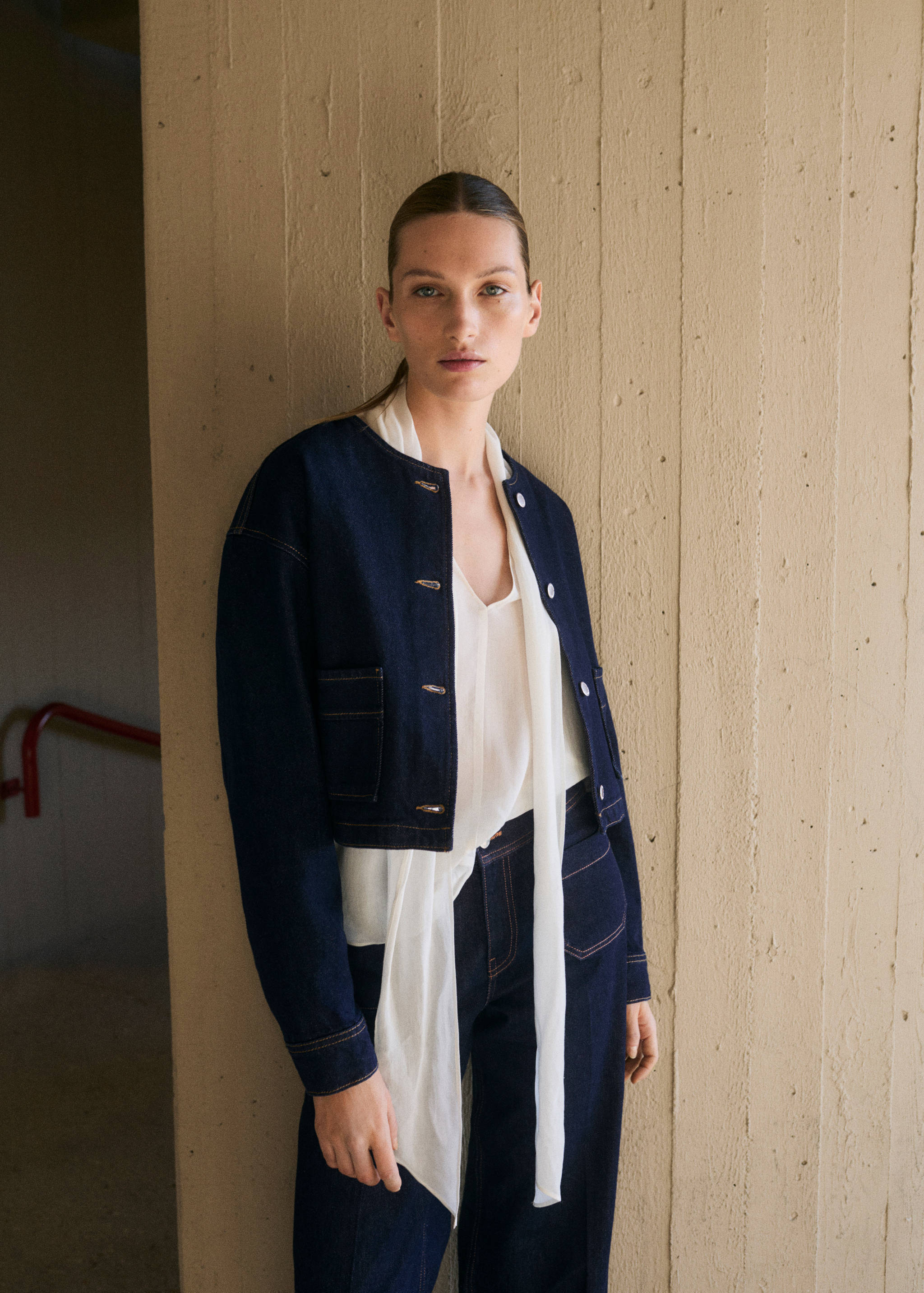 Rinse-wash denim jacket - Medium plane