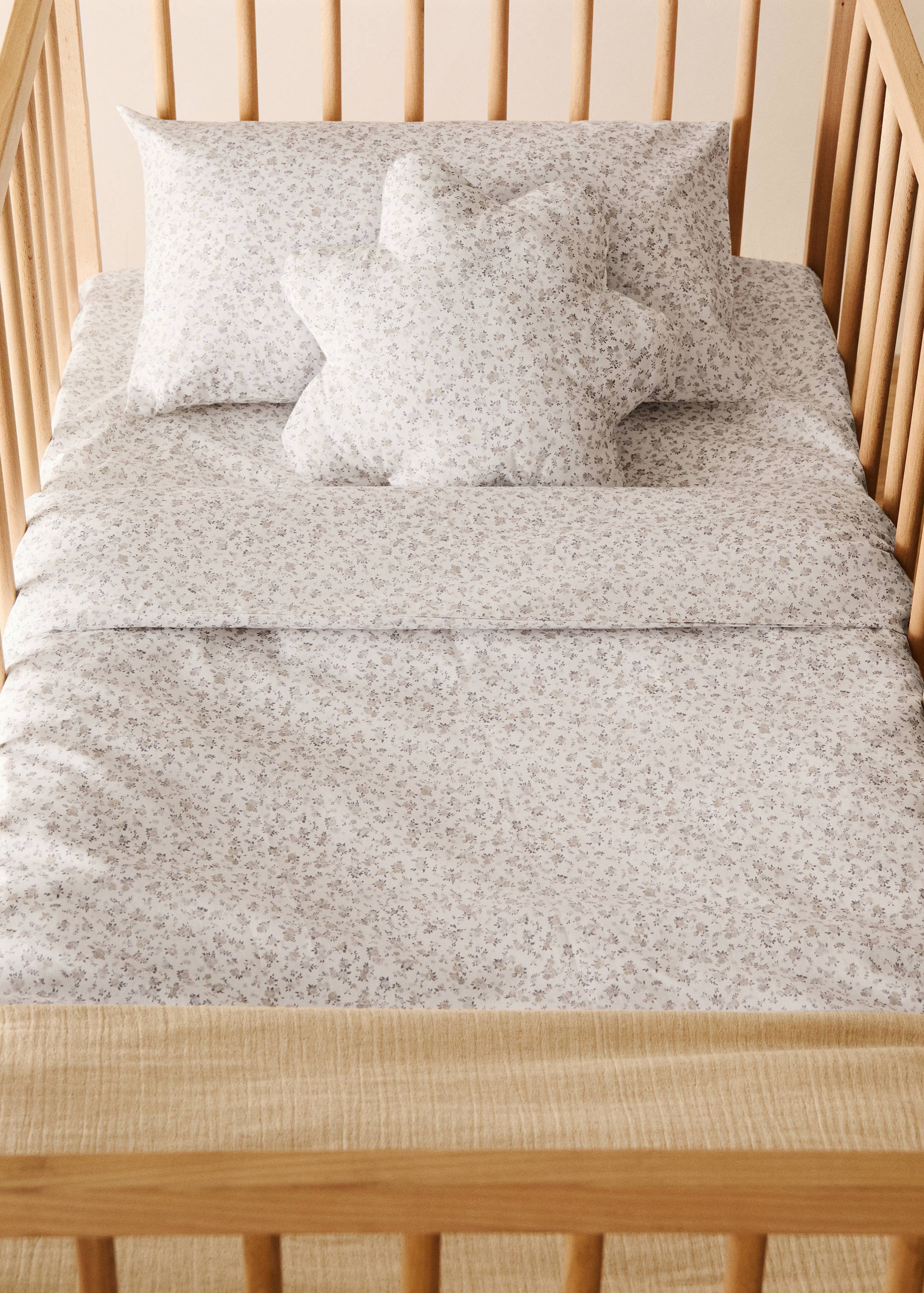 Cotton percale printed duvet cover for crib - General plane