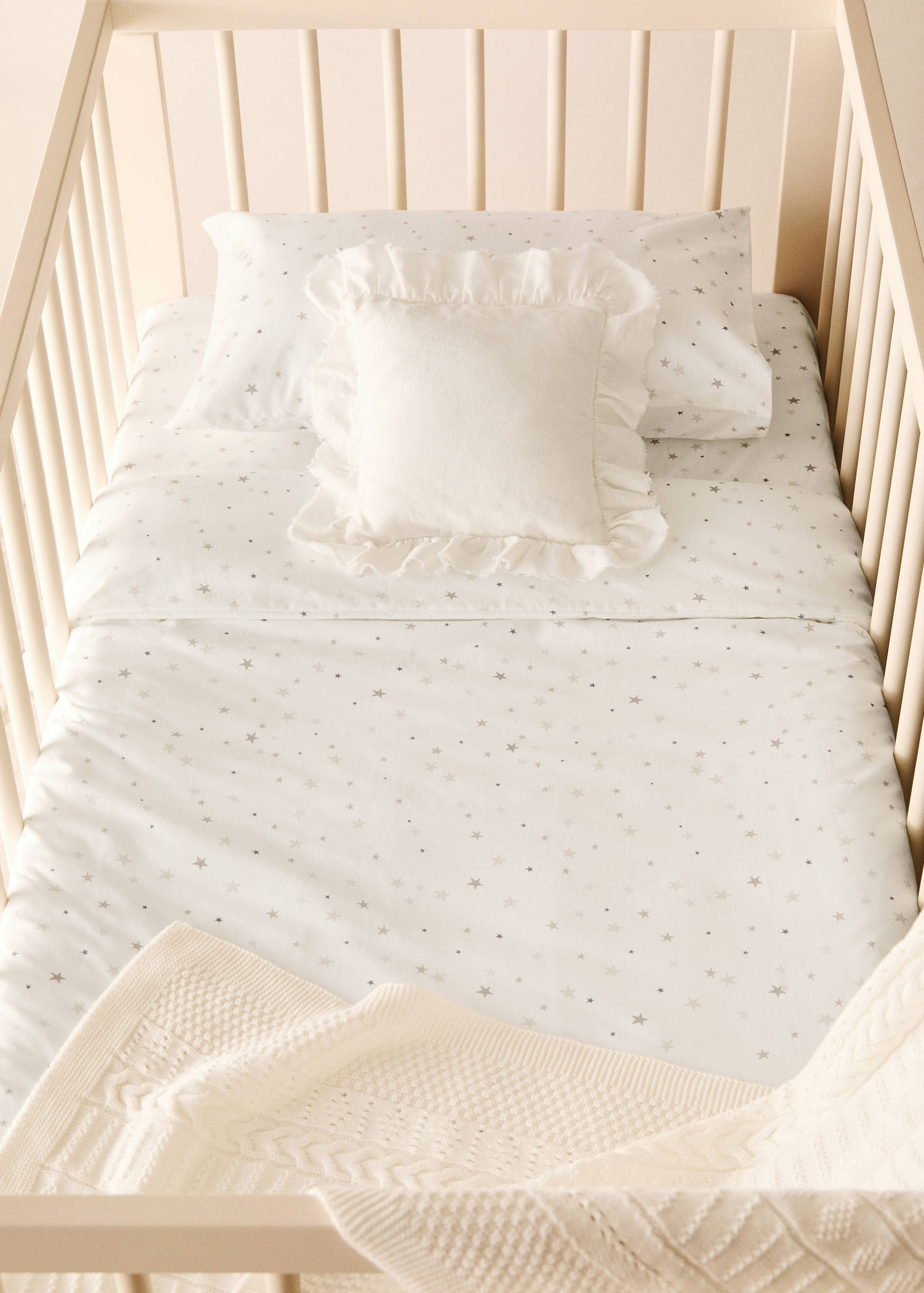 Cotton percale printed duvet cover for crib - General plane
