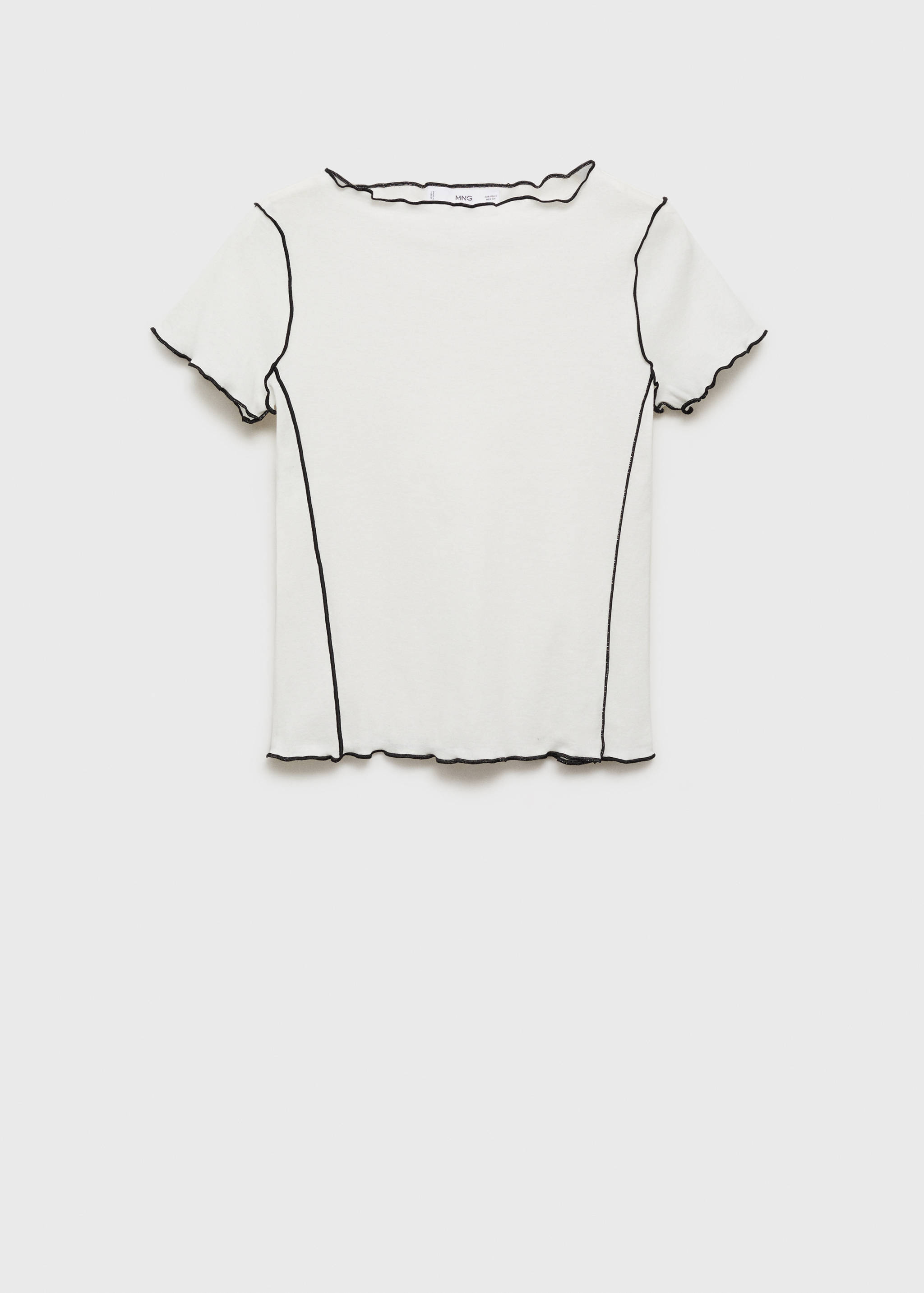 T-shirt cropped com debruns em contraste - Artigo sem modelo