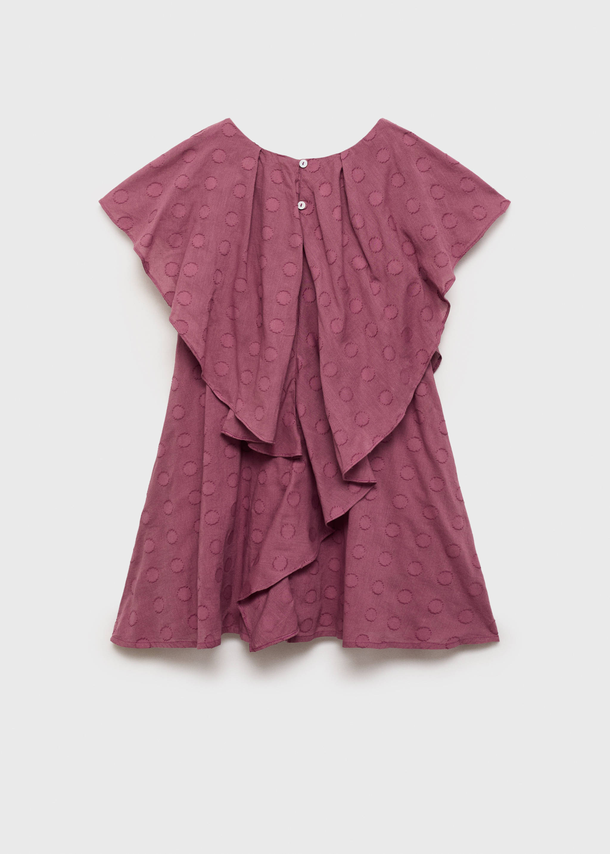 Polka-dot dress with ruffles - Reverse of the article