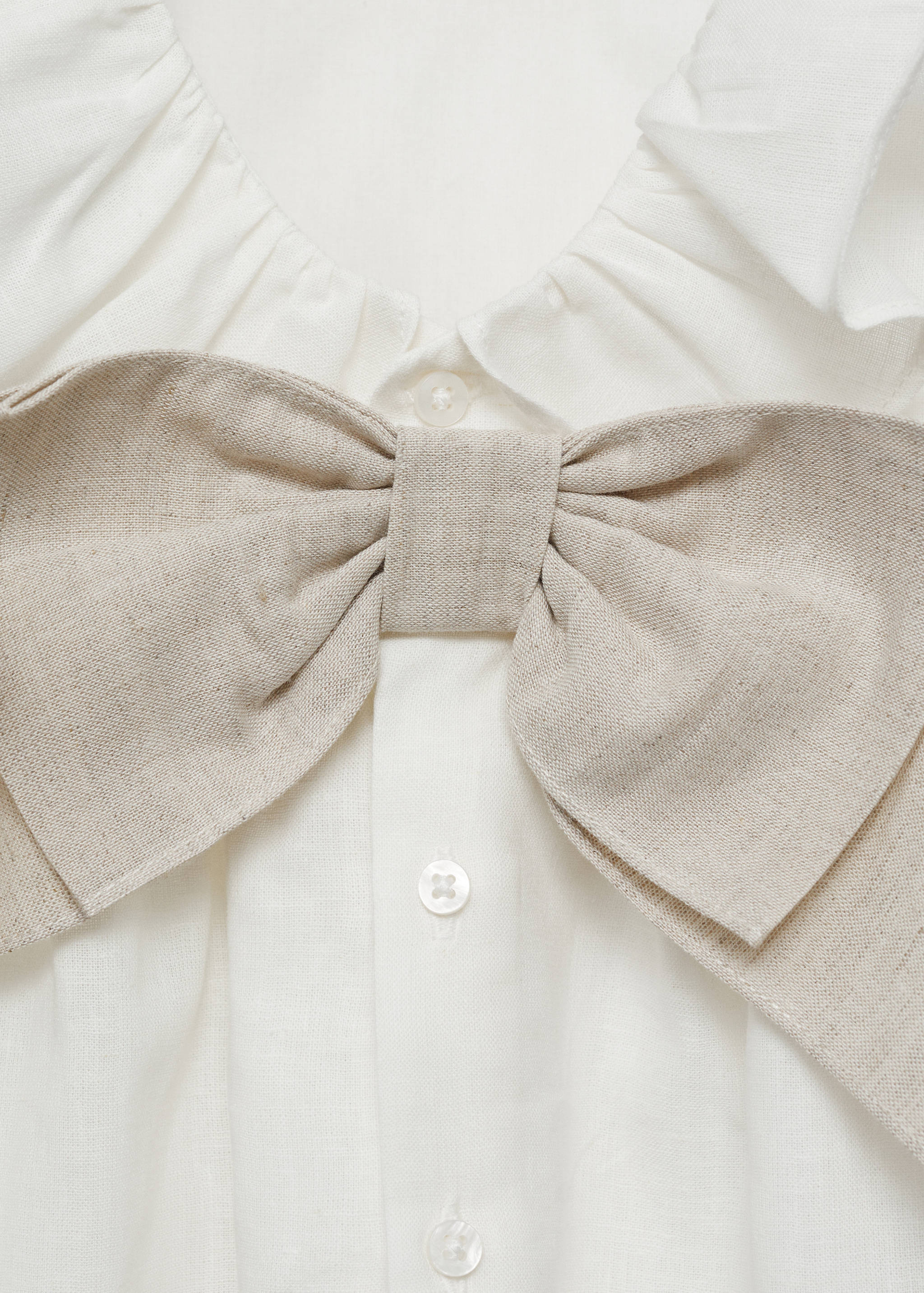 Linen dress with bow and frog - Details of the article 0