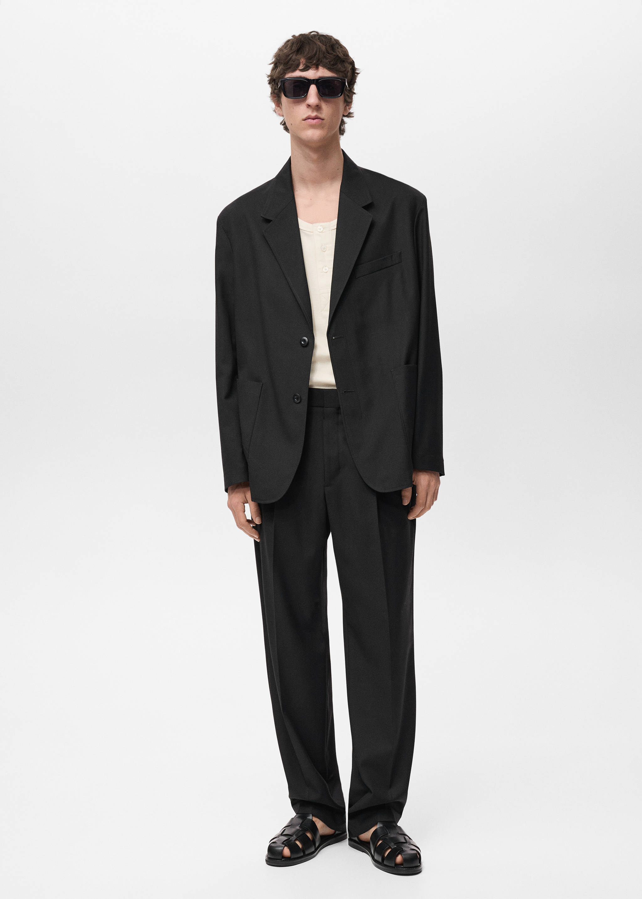 Relaxed fit suit blazer - General plane