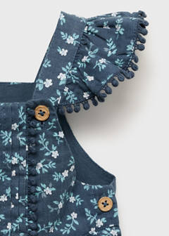 Ruffled printed dungarees — Dark Navy 2