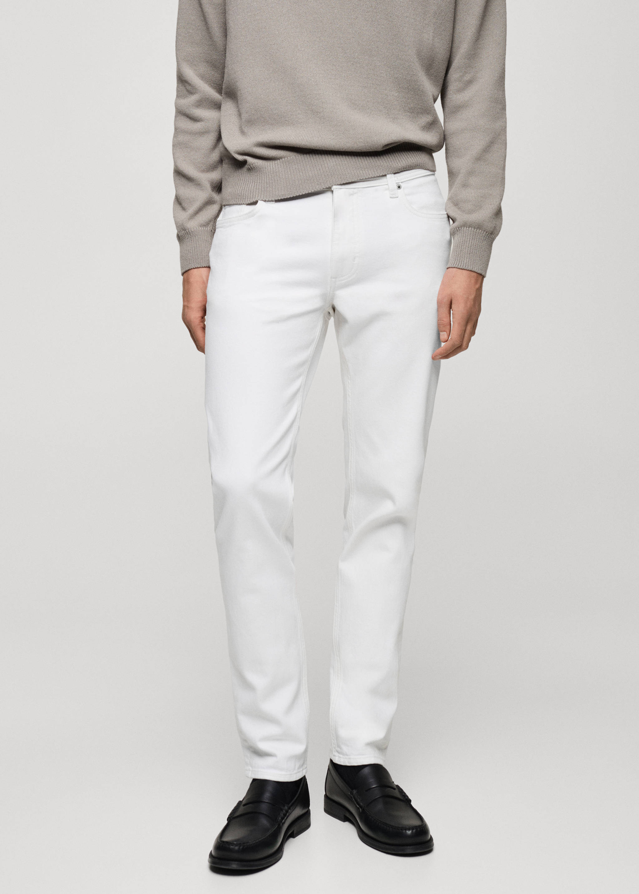 Slim fit white Jan jeans - Medium plane