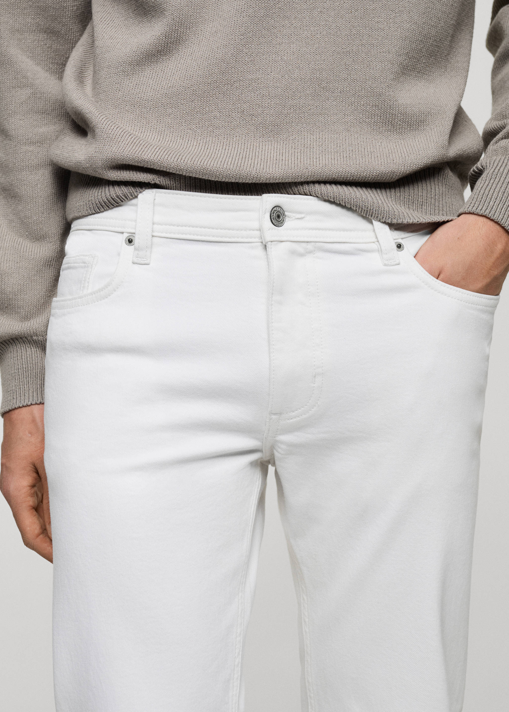 Slim fit white Jan jeans - Details of the article 1
