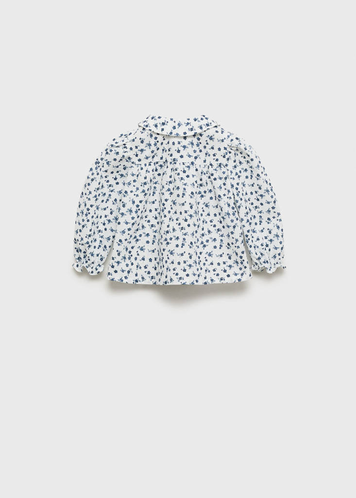 Floral-print cotton blouse — Off White