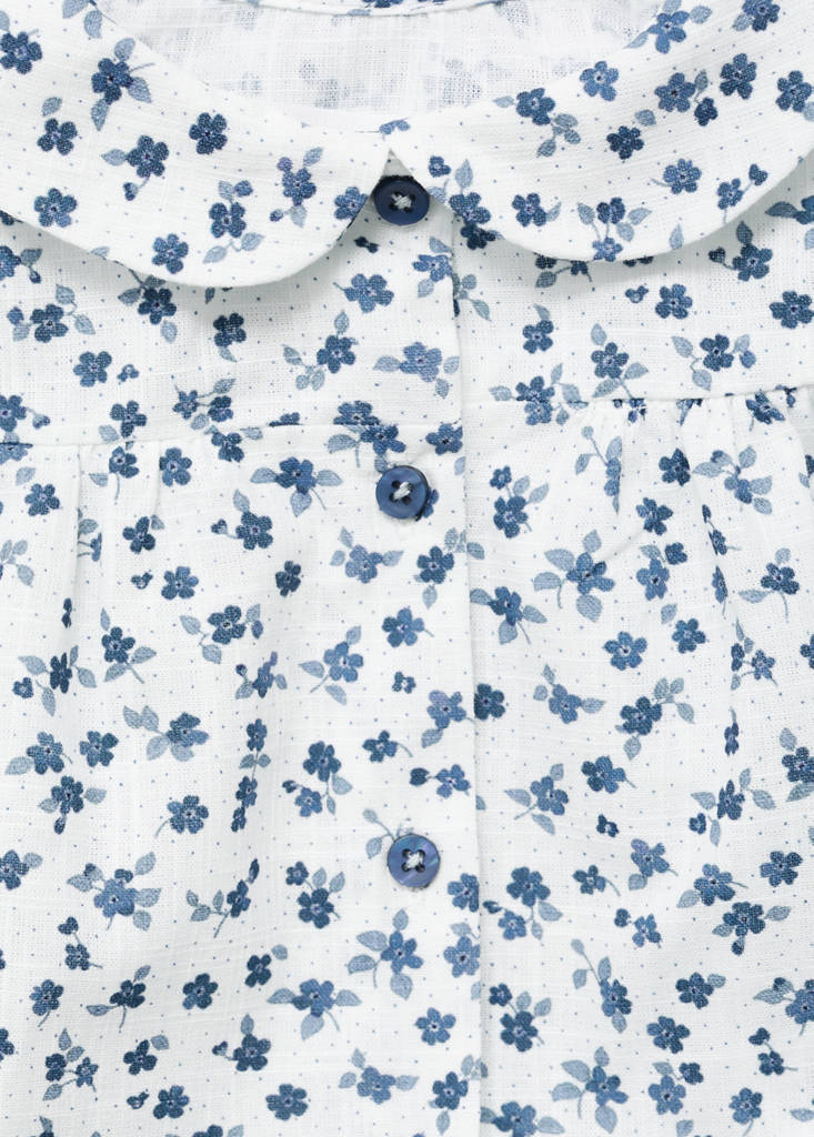 Floral-print cotton blouse — Off White