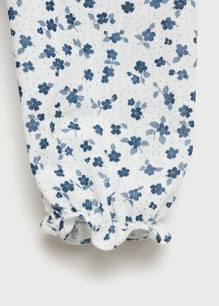 Floral-print cotton blouse — Off White