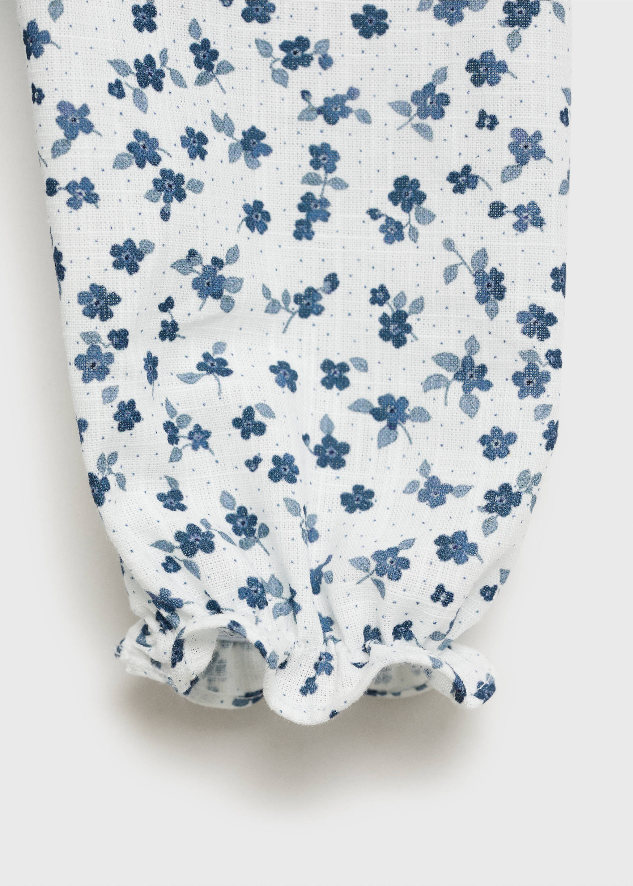 Floral-print cotton blouse - Details of the article 0, Off White. Ref: 87074414-00.