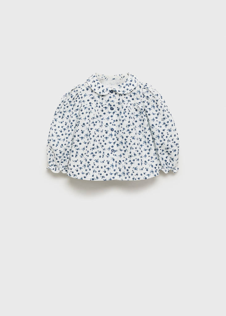 Floral-print cotton blouse — Off White