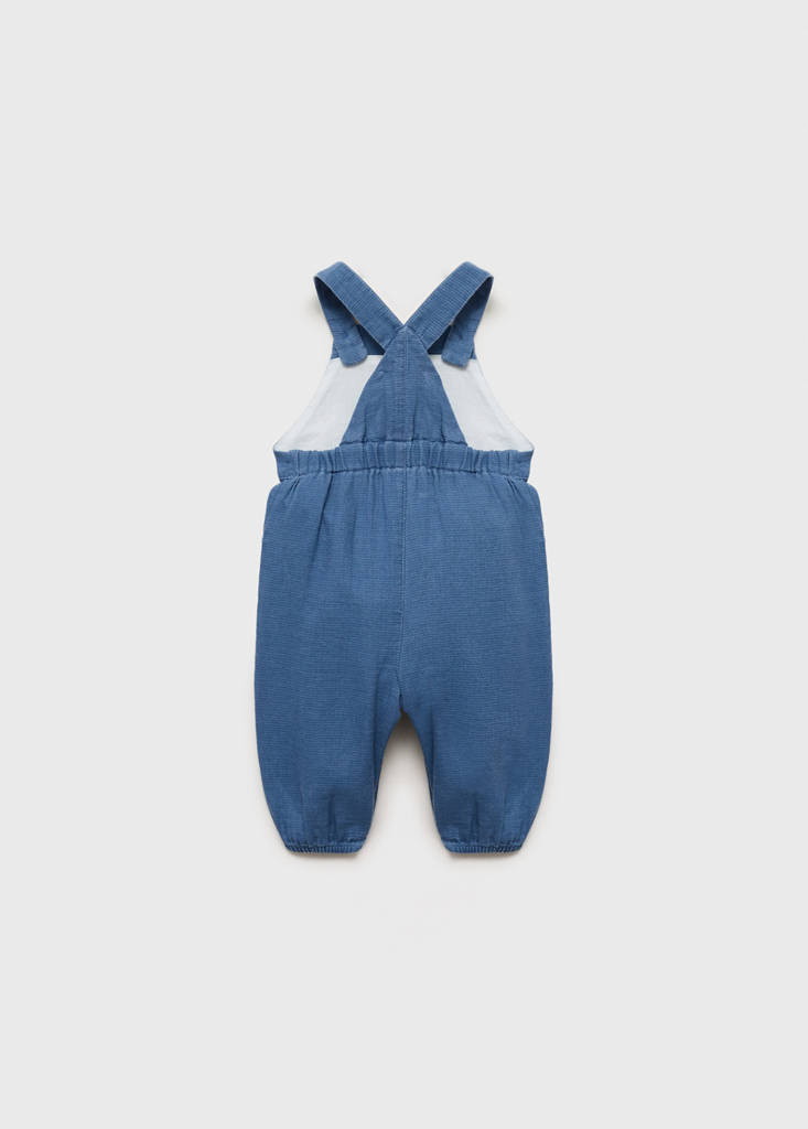 Long cotton dungarees — Blue